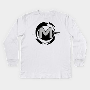 Futuristic Modern Letter M Kids Long Sleeve T-Shirt